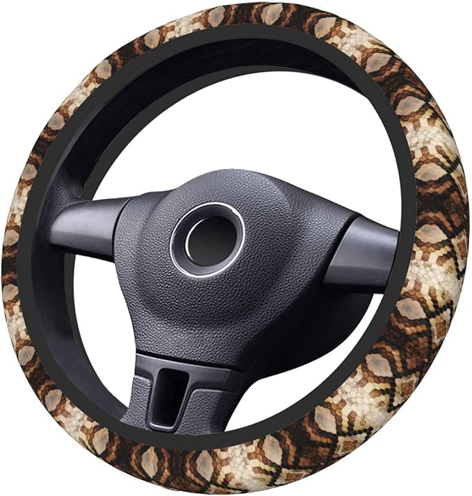 Snakes Pattern Universal Fit Steering Wheel Cover for Car, Truck, and SUV, Durable Steering Wheel Protection