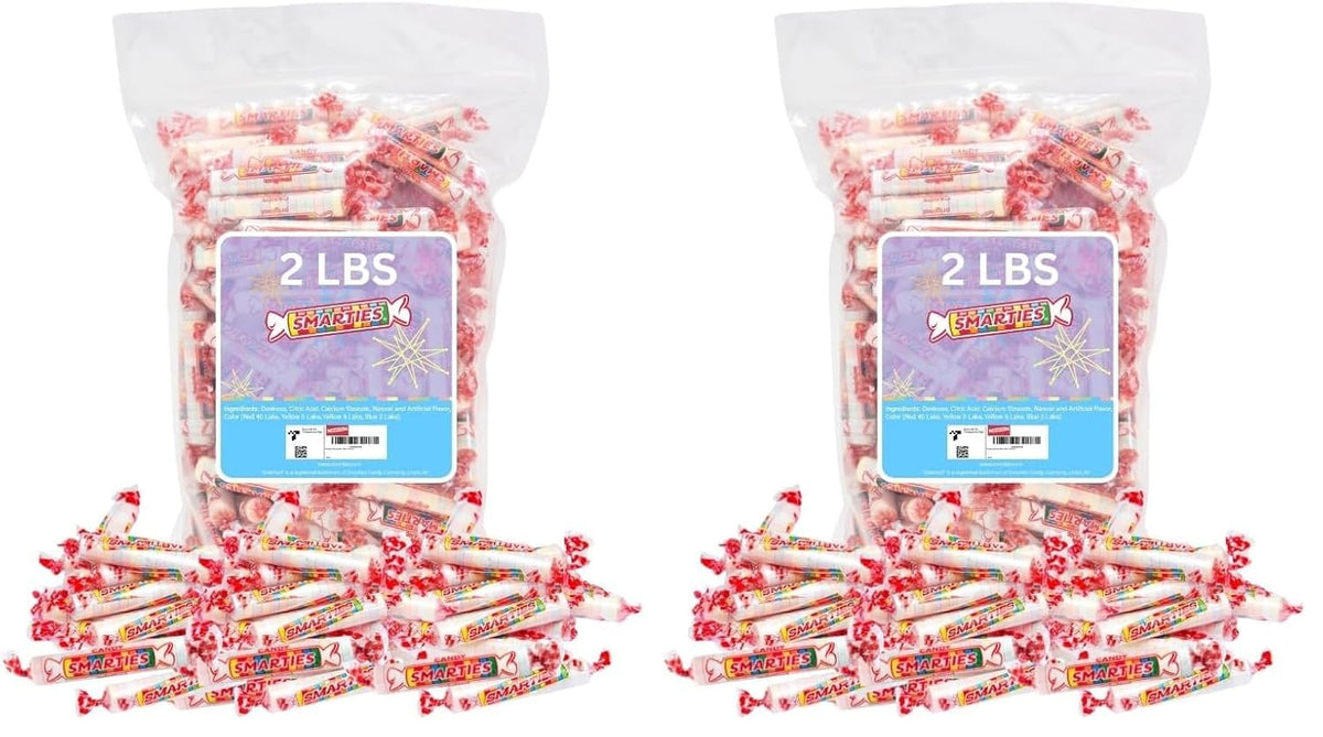 Smarties Candy Bulk Rolls Original Flavor - Gluten & Vegan Free - Classic Sweetness From Family Owned Company Since 1949, Peanut Free & Dairy Free - Perfect Halloween Candy - 2 Pound Bag