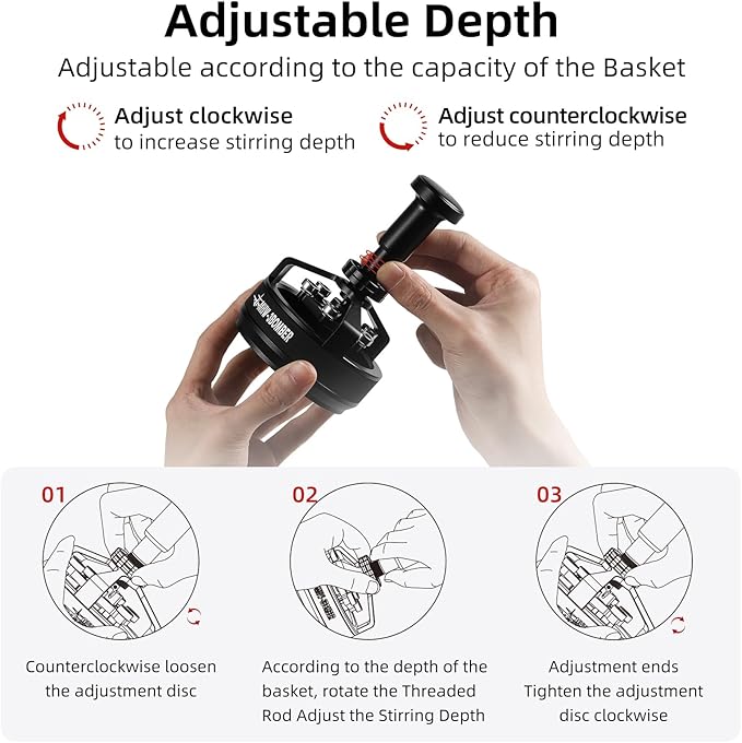 MHW-3BOMBER WDT Tool Espresso 54mm for Breville, Espresso Distribution Tool with Magnetic Base for Barista, Adjustable Depth Needle Distributor Tool, Coffee Stirrer Tools, YU Series Cyclone, T5959