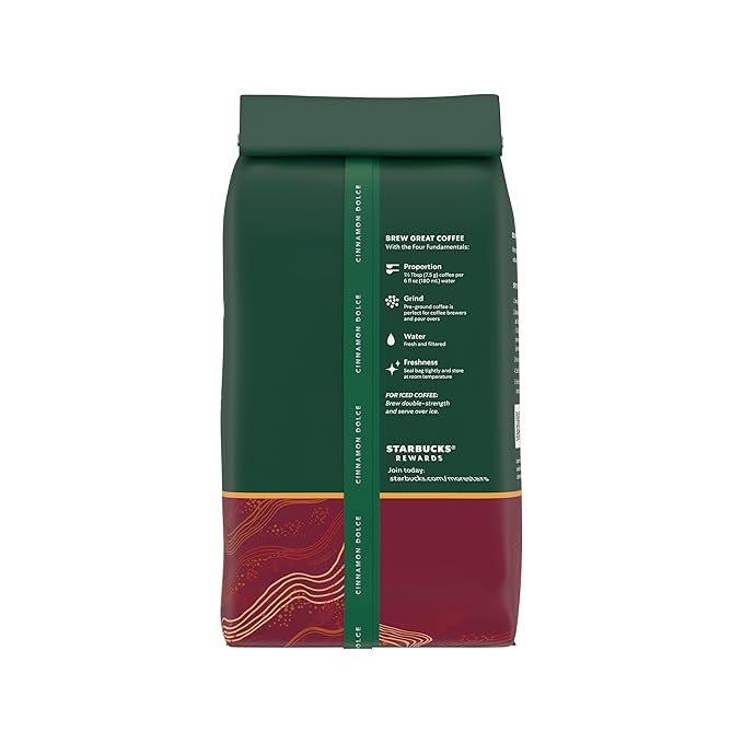 Starbucks Ground Coffee, Flavored Hot or Iced Coffee, Cinnamon Dolce, 11 oz