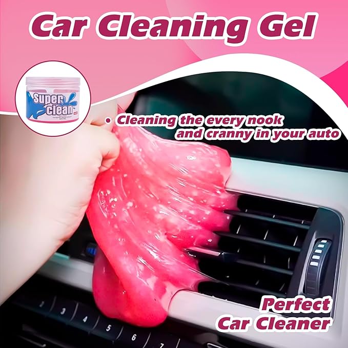 x xotic tech Car Cleaning Gel for Car Detailing Putty Interior Cleaner Slime Reusable Auto Detail Tools Supplies Accessories Valentines Day Gifts for Him Her Men Women Stocking Stuffers Pink 2 Pack