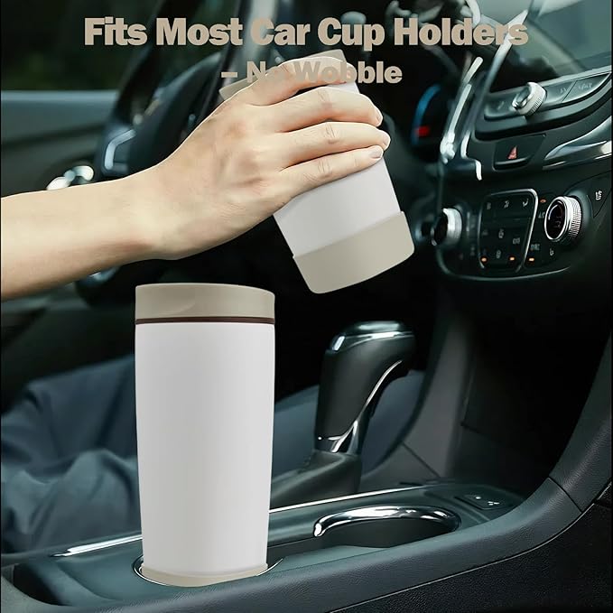 2pcs Silicone Boot for Owala SmoothSip Slider Coffee Tumbler 20oz 12oz, Anti-Slip Sleeve for Travel Coffee Mug, Protective Accessories for Owala BPA Free (Vanilla Bean)