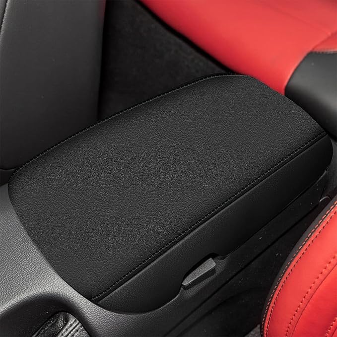 AOMSAZTO Center Console Covers for 2015-2021 2022 2023 Ford Mustang Armrest Pad Black
