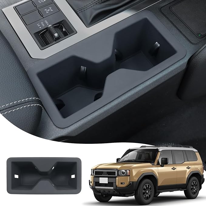 Car Interior Silica Gel Pad Decoration Suitable for 2024 2025 2026 Land Cruiser 250 1958 Prado Lc250 Central Control Water Cup Protective Pad Modification Accessories (Central Control Water Cup Mat)