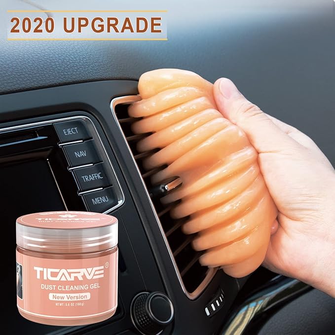 TICARVE Car Cleaning Gel Car Detailing Putty Car Cleaning Putty Gel Auto Detailing Tools Car Interior Cleaner Car Cleaning Kits Cleaning Slime Keyboard Cleaner Orange Yellow