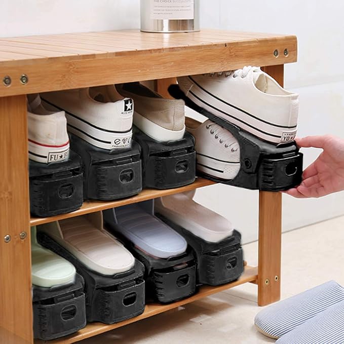 Neprock Closet Shoe Organizer,Shoe Storage Organizer Shoe Rack for Closet Organization,Shoe Slots Organizer De Zapatos Shoe Hoder Space Saver for Entryway(36 Pack)(Black)