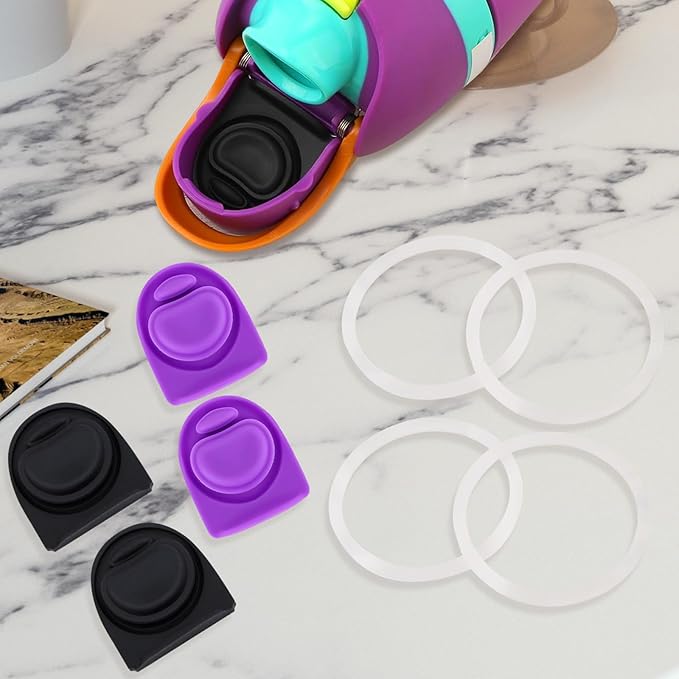 4 Sets Replacement Rubber Stopper and O Ring Gasket Compatible with Owala FreeSip 24oz 32oz,Water Bottle Lid Insert Cap Seal Parts for Owala 16/19/24/32/40oz Mouthpiece Accessories Z4K11