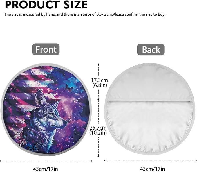 Steering Wheel Sun Shade Cover for SUV Car Truck Van Universal Steering Wheel UV Rays Sun Visor Protector Decorative Accessories, American Flag Galaxy Wolf Butterfly Pattern