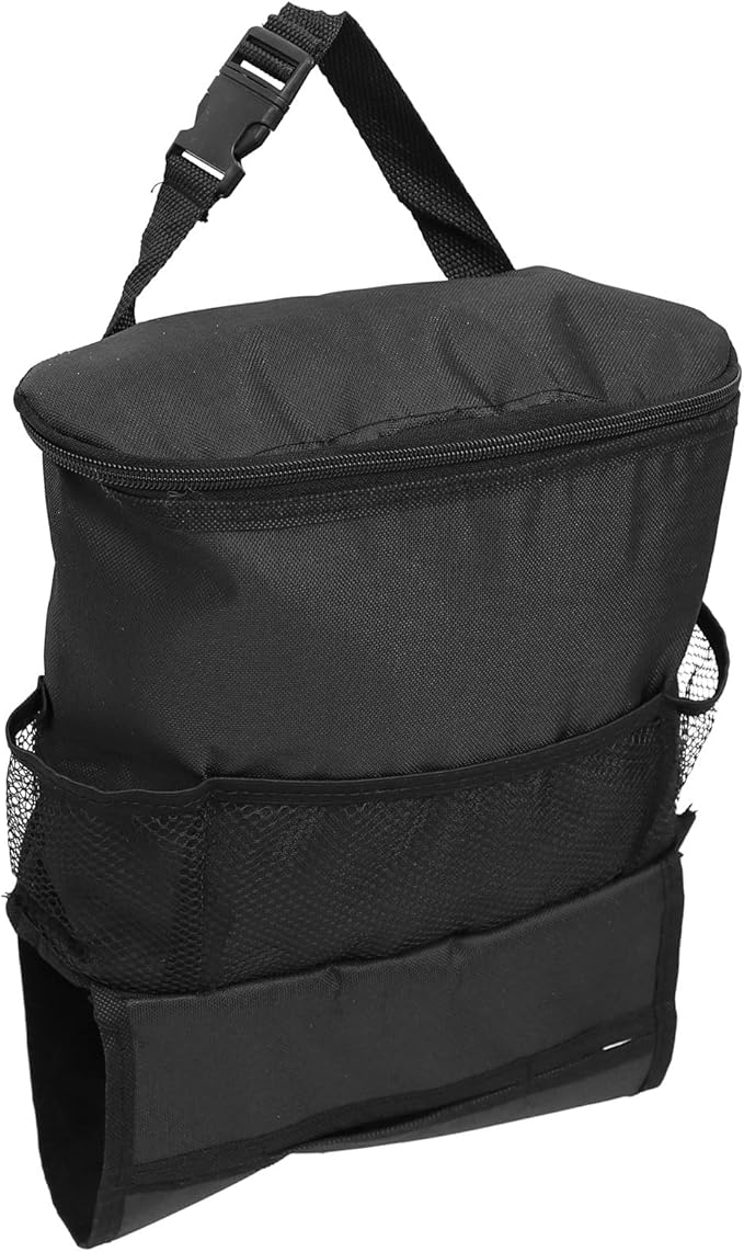 Car Seat Back Cooler Bag Insulated Ice Backpack Hanging Organizer for Backseat Storage Travel and Outdoor Use Black