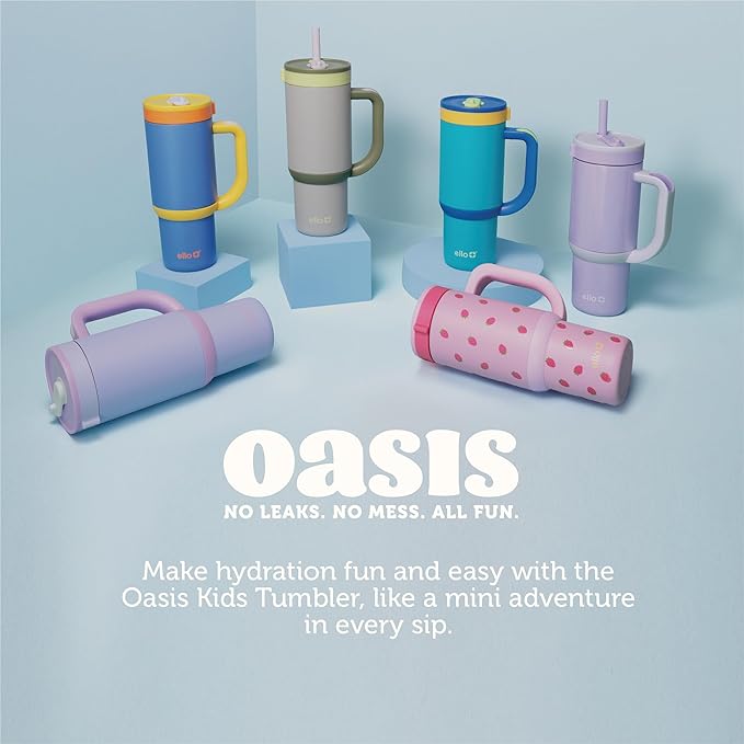 Ello Oasis 18oz Stainless Steel Tumbler - Preppy Cherries