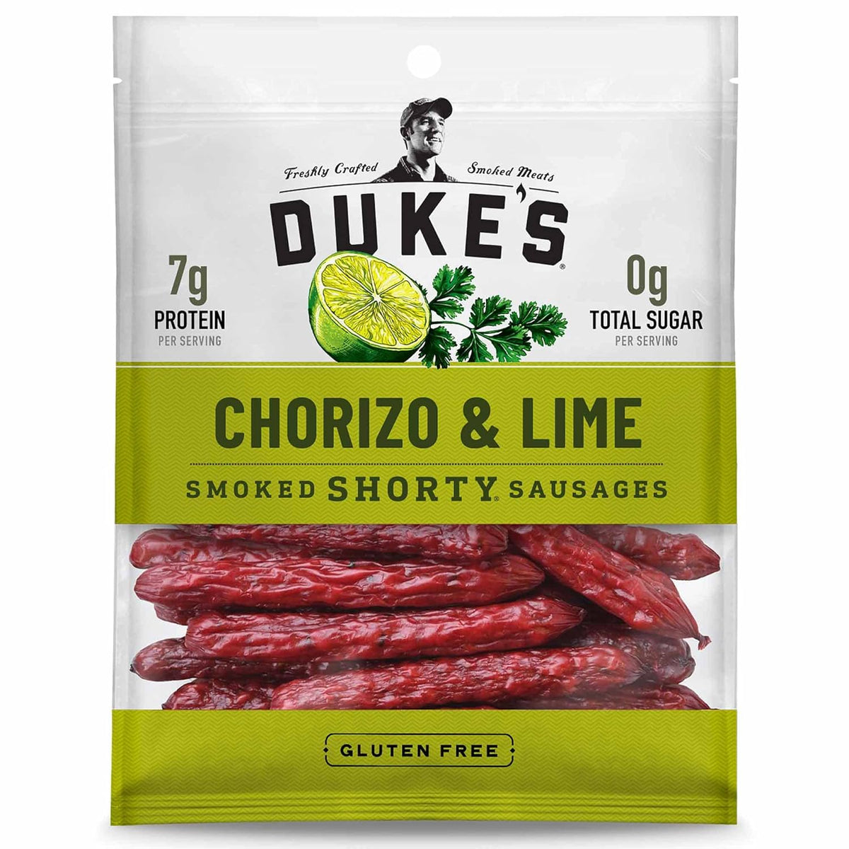 Duke's Pork Chorizo & Lime Smoked Shorty Sausages, 7g Protein Per Serving, 5 oz.