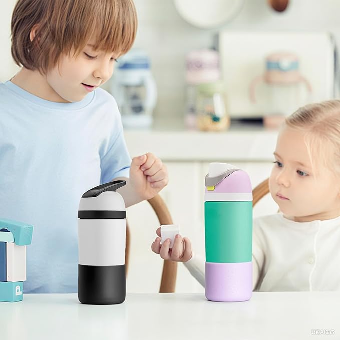 Silicone Boot for Owala 14/16 oz Water Bottle, Anti-Slip Protective Sleeve for Owala 12 oz Kids Tumbler, Boot Bottom Base fit Flip 14 oz Insulated Stainless-Steel Water Bottlet (Black)
