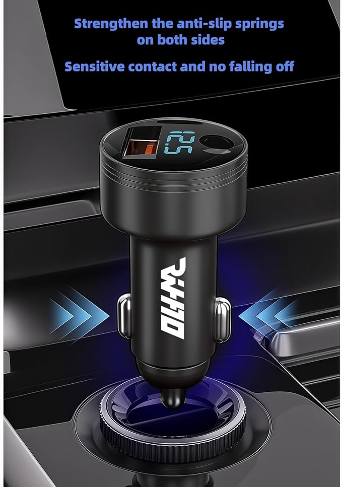 3 in 1 Starlink Mini Accessory 12v Car Cigarette Lighter Adapter Charger,with Digital Display,Compatible with Starlink Mini DC Power Cable UBS-A USB-C for All Car Models