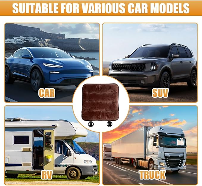 Car Seat Cushion, Breathable Soft Auto Front Seats Protector Pad for Comfortable Driving, Warm Vehicle Interior Driver Seat Non-Slip Decorative Accessory for Most Cars(Brown)