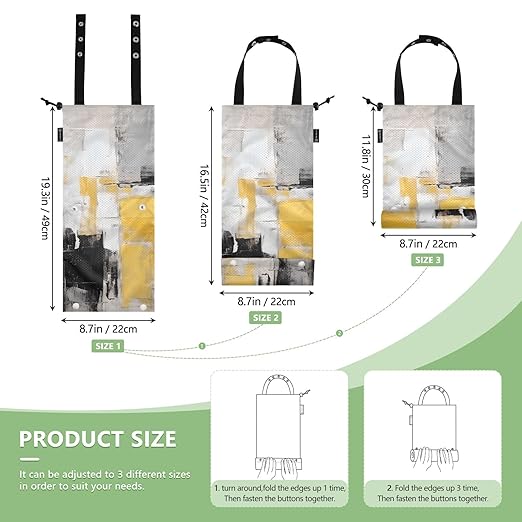 ALAZA Hanging Car Trash Bags Garbage Bag Trash Can for Back Seat Small Abstract Art Washable Storage Bag Retractable 2 Pack