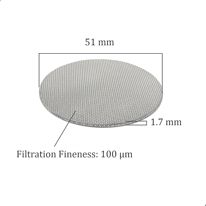 2 Pack 51mm Coffee Portafilter Puck Screen,Reusable 1.7mm Thickness Coffee Filter Mesh Plate for Espresso Portafilter Filter Basket (51mm,100μm)