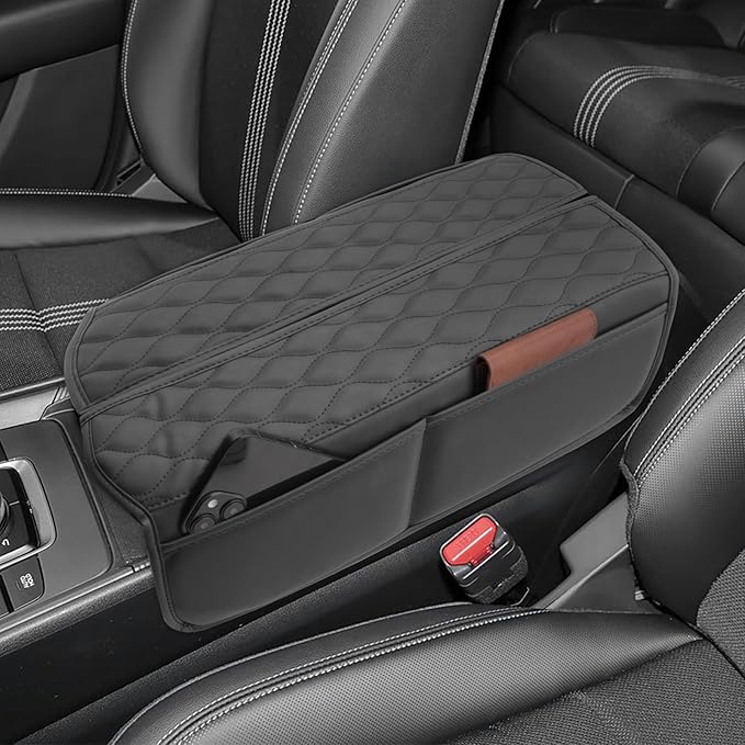 SXCY Compatible with 2025 2026 Mazda CX50 Armrest Cover Suitable for Mazda CX-50 2025 2026 Accessories 2023 2024 2025 2026 CX50 Center Console Cover(Wavy Texture)