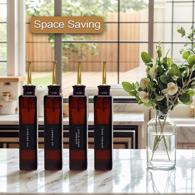 Dark Olive Oil Dispenser Bottle for Kitchen 11.8oz, Light-Blocking Cooking Oil Cruet, Oil and Vinegar Dispenser Set, Soy Sauce Container, Coffee Syrup Bottles (Dark Red, 11.8oz, Set of 2)
