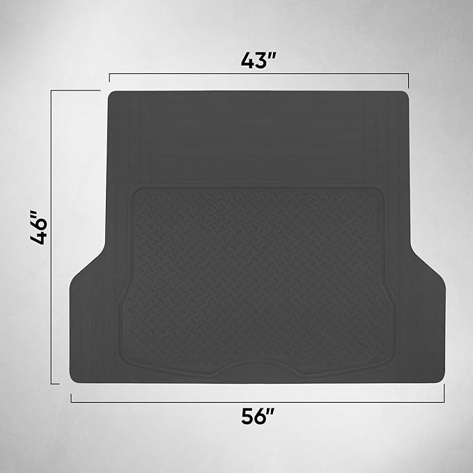 Motor Trend FlexTough™ Deep Dish Plus Rubber Car Floor Mats with Trunk Mat Cargo Liner, Front & Rear Combo Set fits Most Car SUV Van Coupe Sedan, Heavy Duty All Weather Trim to Fit