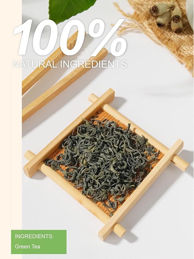 TeeLux Green Tea Loose leaf, Premium Early Spring Green Tea, Fresh & Mellow Taste, Handpicked Young Leaves & Buds, 16oz