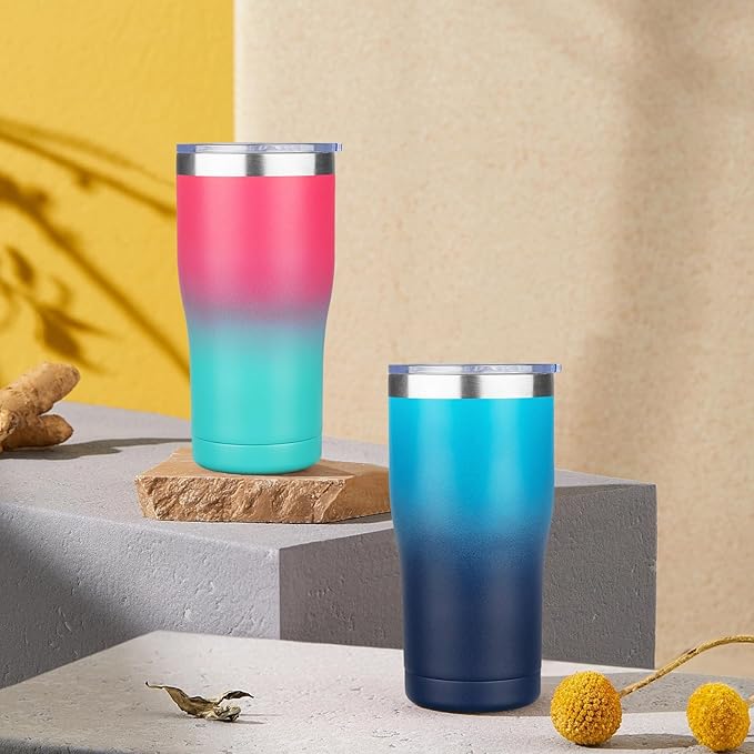 MEZMUT 20oz Coffee Tumbler with Lid and Straw Double Wall Vacuum Insulated Cup Stainless Steel Travel Mugs Insulated for Hot and Cold Leakproof Powder Coated Tumbler for Indoor and Outdoor