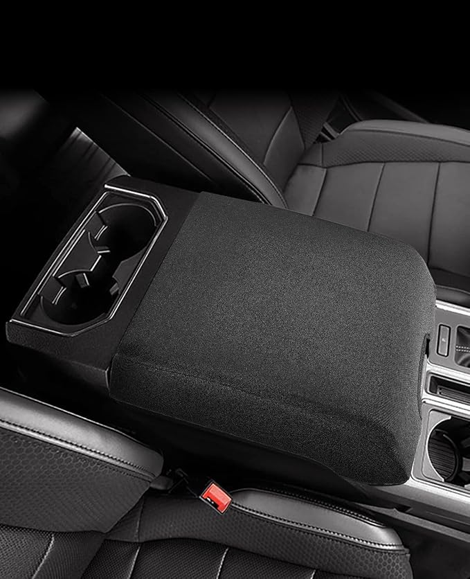 ISSYAUTO Center Console Cover Compatible with 2015-2020 F150, 2017-2022 F250 F350 F450, 2018-2023 Expedition, Neoprene Armrest Cover Customized Arm Rest Cover (Bucket Seat Only)