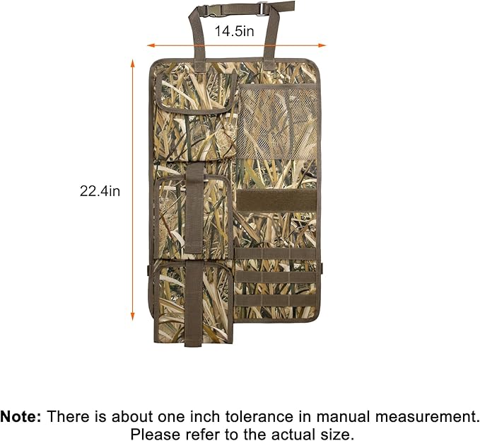 MYDAYS 2 Pack Tactical Seat Back Gun Rack, Camo Front Seat Organizer with MOLLE Panel Vehicle Gun Holder, Hunting Rifle/Shotgun (Camo1)