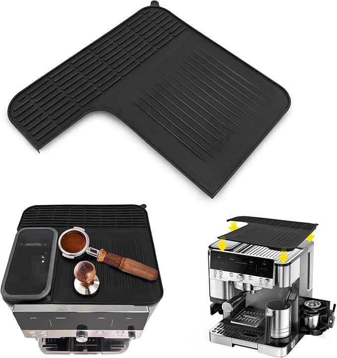 Top Mat for Ninja Luxe ES601 ES701, Silicone Coffee Machine Mat Heat Resistant Non-Slip, Espresso Machine Top Protector from Scratches, Easy Clean Coffee Maker Mat for Countertops