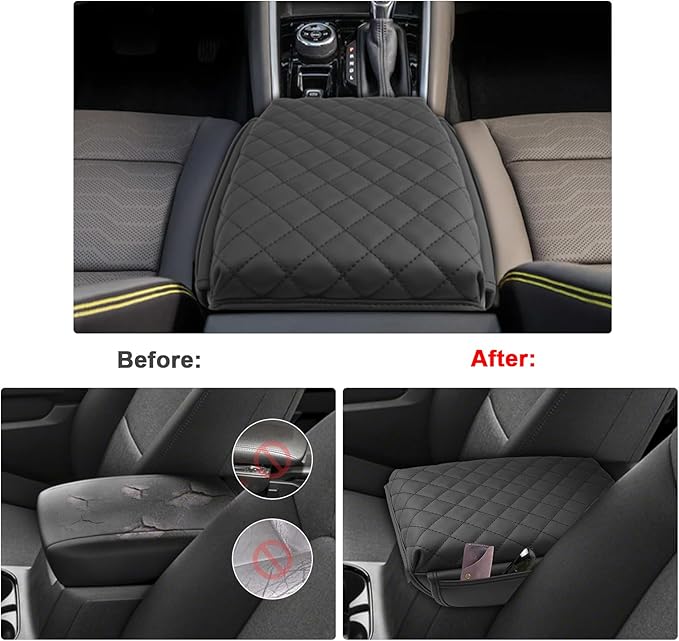 SXCY 2023 2024 2025 2026 Chevy Colorado Armrest Cover for 2024 2025 2026 Chevy Colorado LT/WT/Trail BOSS/Z71/ZR2 Accessories Colorado Center Console Cover Armrest Console Pad (with Pockets)
