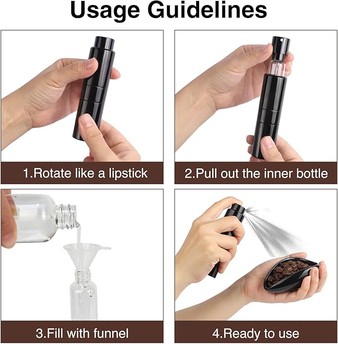 Ceramic Coffee Dosing Cup and 20 ML Spray Bottle Set - Static Reducing Espresso Accessories Kit for Home, Cafe | Professional Espresso Coffee Measuring Cups Tools (Black)