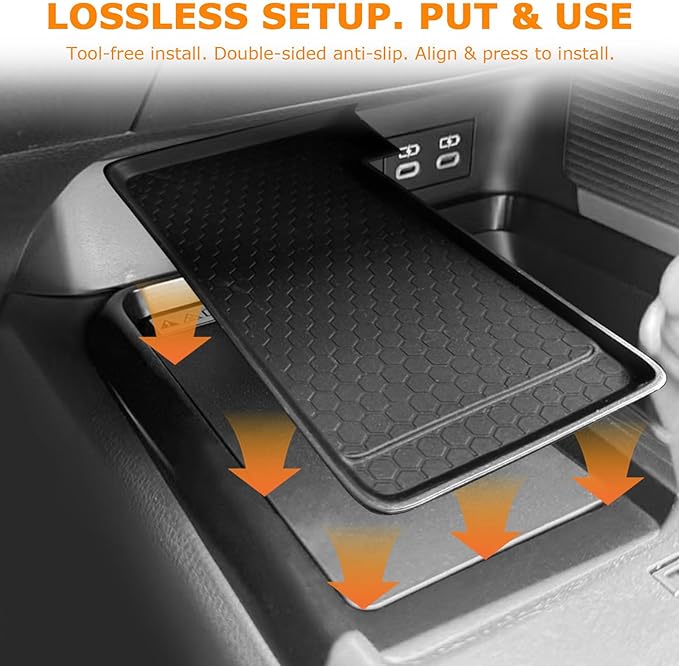 Center Console Wireless Charging Non Slip Mat For 2026 2025 Toyota Camry Accessories Anti-Slip Wireless Charger Protective Pad Phone Charge Area Charging Protection Heat Insulating Silicone Material