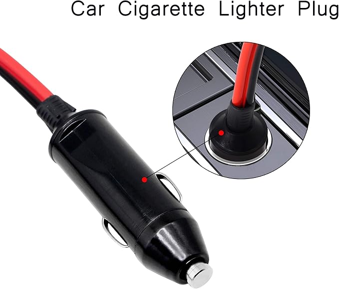 CERRXIAN 1 to 3 Car Cigarette Lighter 12v 24v Power Charger Adapter 3 Way Socket Splitter Female Socket Plug Extension Cord Cable