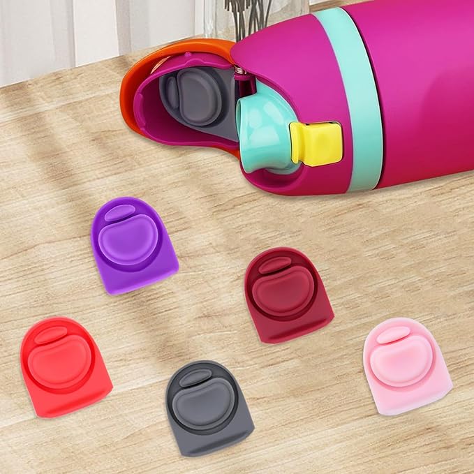 5 Pcs Replacement Seal Stopper Compatible with Owala FreeSip 16oz 32oz,Bottle Top Gasket Lid for Owala 16/19/24/32/40oz Seal Mouth Cap Silicone Stopper Parts Insert Accessories（5 colors 2）