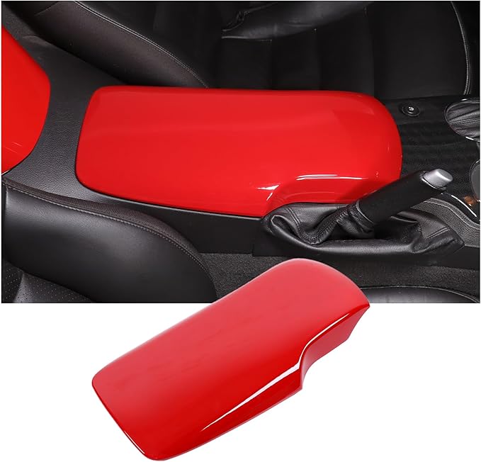 Center Console Cover Compatible with Corvette C6 2005-2013 Accessories Car Armrest Cover Waterproof Cushion Car Armrest Storage Box Cover Car Arm Pads Caps Protector Pad (Sport Red)