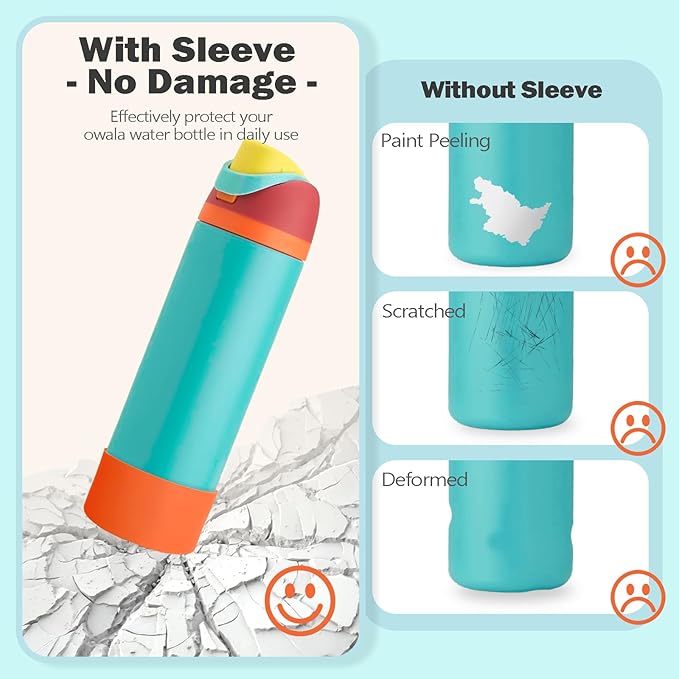 2PCS Silicone Boot for Owala 24oz FreeSip Water Bottle, Anti-Slip Scratch-Resistant Bottom Sleeve, Protective Sports Bottles Accessories, BPA-Free