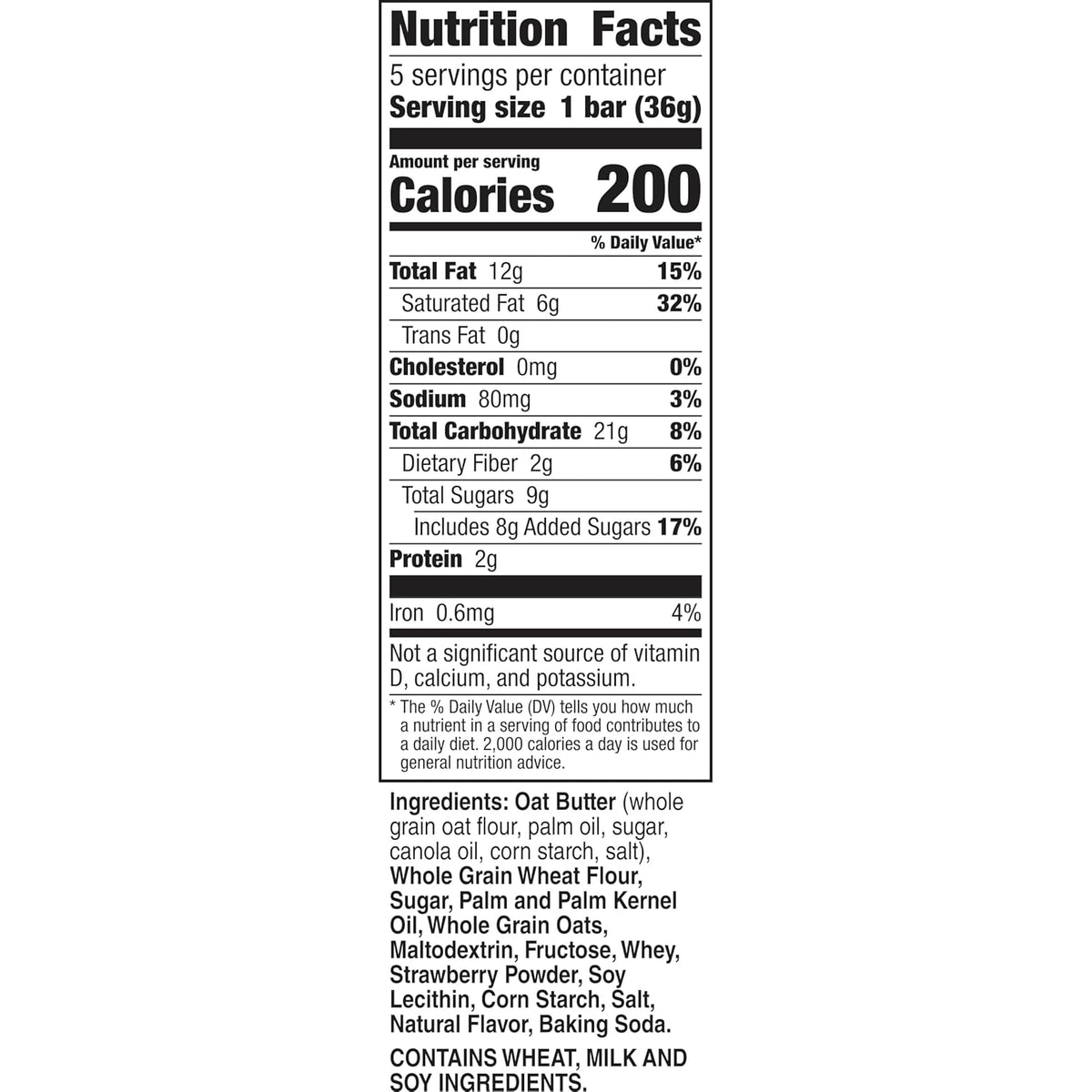Nature Valley Whole Grain Crispy Creamy Wafer Bars, Strawberry, 5 Bars, 6.5 oz, Non-GMO