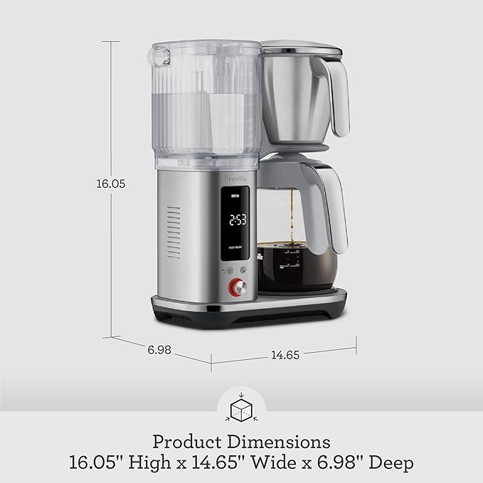 Breville Luxe Drip Coffee Machine BDC415OLT, Olive Tapenade, Glass Carafe