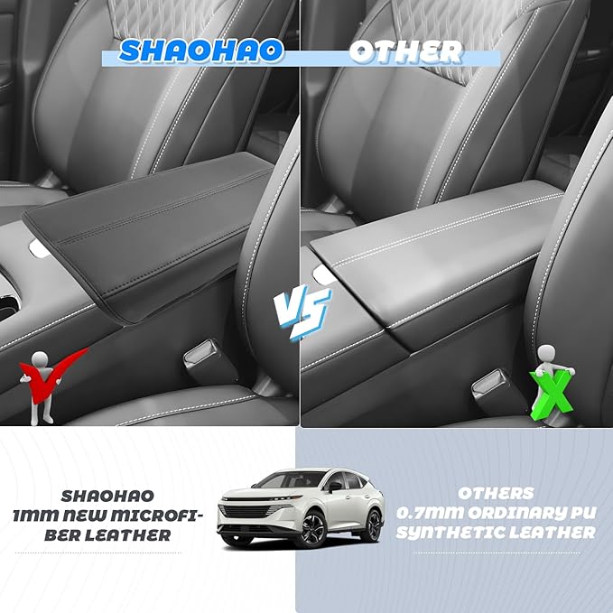 SHAOHAO for 2025 2026 Nissan Murano Center Console Cover for 2025 2026 Nissan Murano Accessories (SV/SL/Platinum) Armrest Cover Soft Comfy Pad Murano 2025 2026 Middle Console Lid Protector