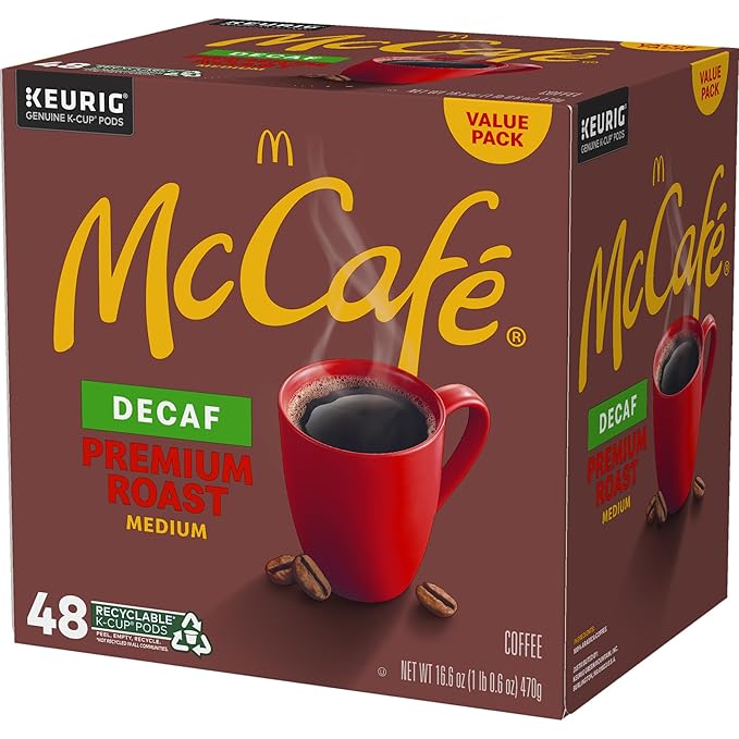 McCafe Premium Roast Decaf, Keurig Single Serve K-Cup Pods, Medium Roast Coffee Pods, 48 Count