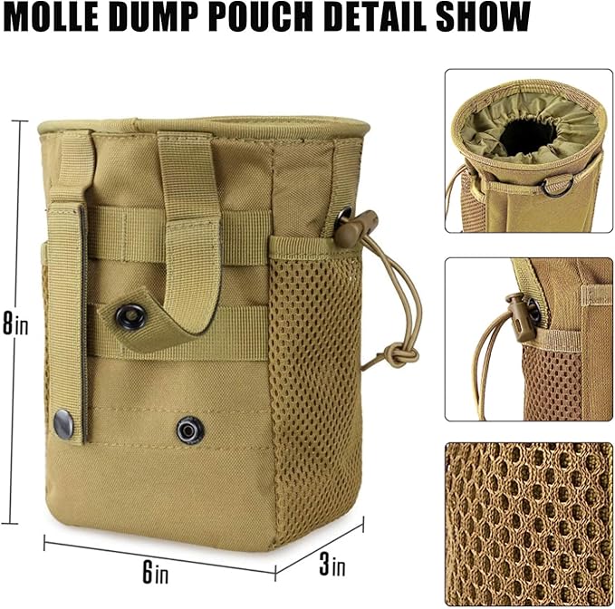 Car Truck Seat Back Organizer Tactical Molle, Upgrade Tactical Vehicle Panel Organizer with 5 Detachable Molle Pouch, Universal Fits for Most of Vehicle (Tan)