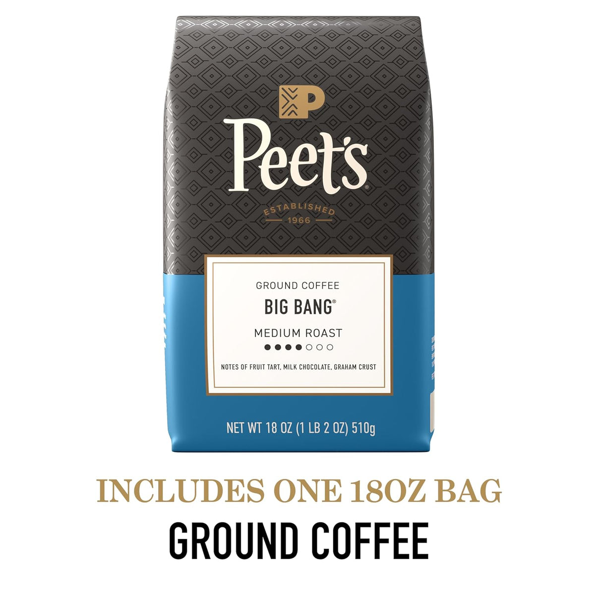 Peet's Coffee, Medium Roast Ground Coffee, 100% Arabica Coffee - Big Bang 18 Ounce Bag