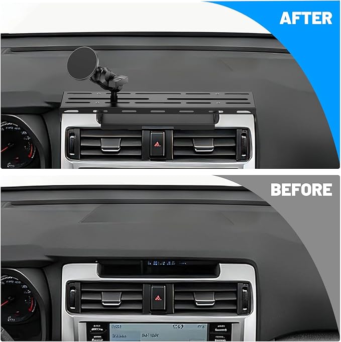No-Drill Magnetic Dash Phone Holder for 4 Runner 2023 2022 2021 2020, Full Metal Heavy-Duty Console Extension Dash Phone Mount Compatible with 5th 4Runner 2010–2023, Fits Most Smartphones