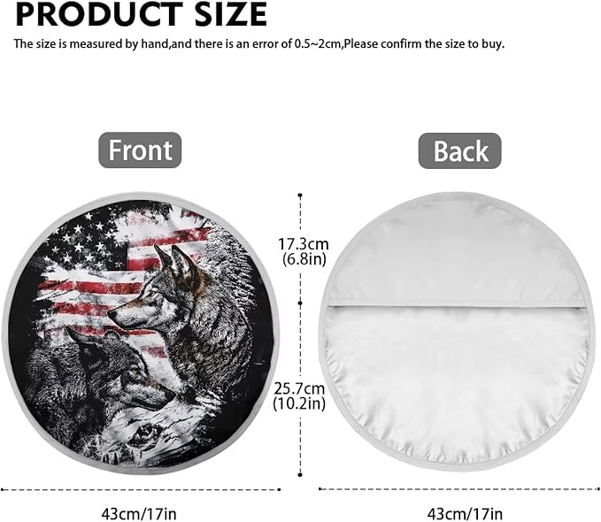 Vintage American Flag Wolf Pattern Car Steering Wheel Sun Shade Cover Universal Steering Wheel Sun Heat Shield Steering Wheel UV Reflector Shade Cover for Truck Car SUV Van