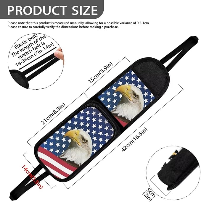 American Flag Eagle Car Seat Side Organizer Hanging Organization Storage Bag Auto Accessories 2 Pocket for Car Interior Accessories Holder Truck SUV Van