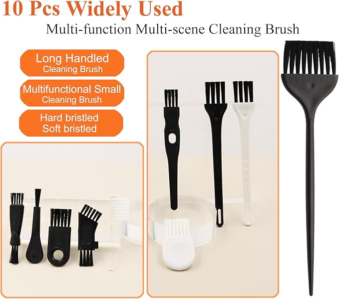 10pcs Cleaning Brush for Household Electric Appliance; Electric Razor Shaver Cleaning Brush; Multifunctional Cleaning kit for Blender, Coffee maker, Computer, Keyboard, Car, Mixer, Toaster cleaner kit