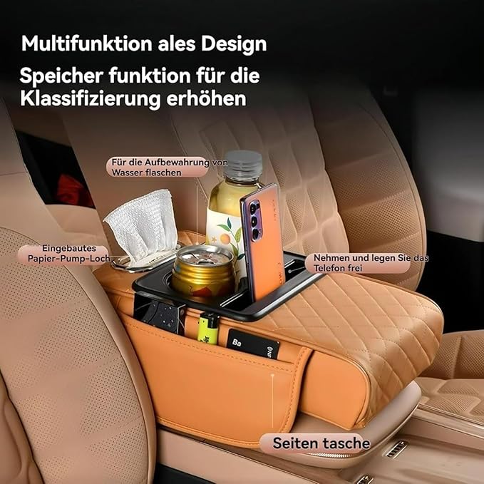 Car Center Console Cover for Kia Sportage NQ5 2022-2025 (Automatic), Leather Center Console Cushion Waterproof Breathable with Storage Bag Protector Pad Interior Accessories,B/Black