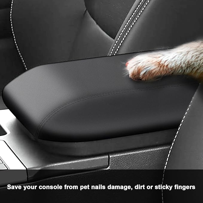 SXCY for 2024 2025 2026 Land Cruiser Armrest Cover for Toyota Land Cruiser 2025 2026 Accessories 2025 Land Cruiser Center Console Cover 2026 Land Cruiser Middle Console Cover (Black Leatherette ABS)