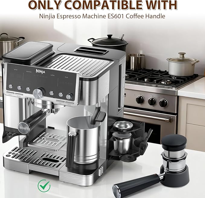 2-Pack Silicone Upgraded Portafilter Holder, Black & Gray Espresso Tamping Station Compatible with Ninja Luxe Cafe ES601 ES701, Essential Ninja Espresso Machine Accessories