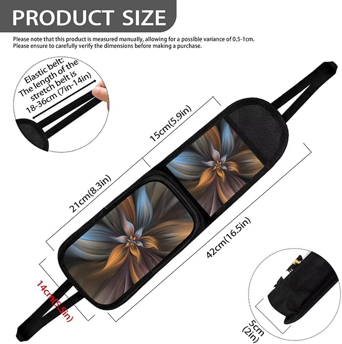 Brown Flower Auto Seat Storage Hanging Bag Multifuctional Storage Box Front Seat Phones, Drink, Stuff Holder Car Accessories for Car, SUV, Trucks