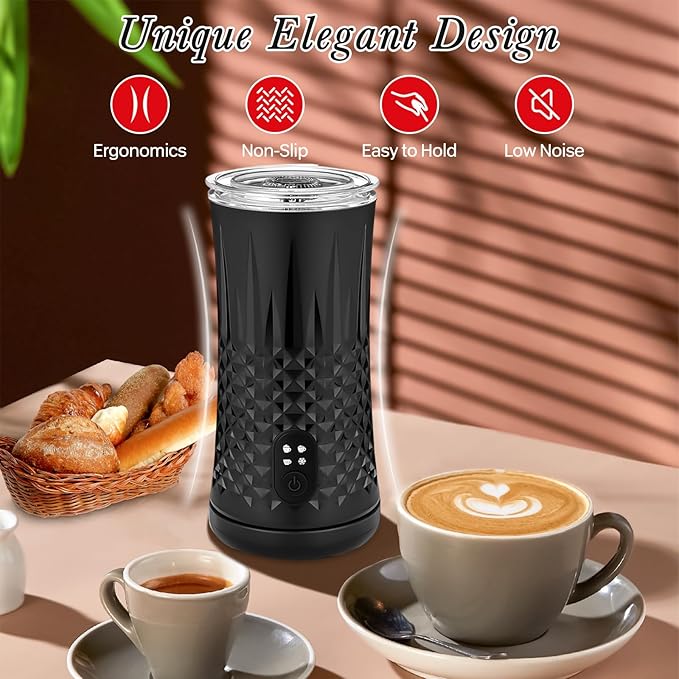 Milk Frother and Steamer,Hot and Cold Foam Maker and Milk Steamer Function 4 In 1, Automatic with Smart Temperature Control for Coffee, Latte,Christmas Gift for Cappuccino and Macchiato Accessories